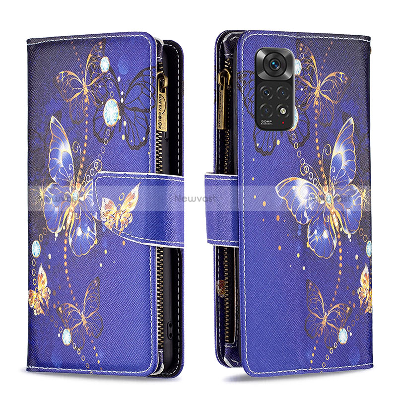 Leather Case Stands Fashionable Pattern Flip Cover Holder B04F for Xiaomi Redmi Note 11S 4G