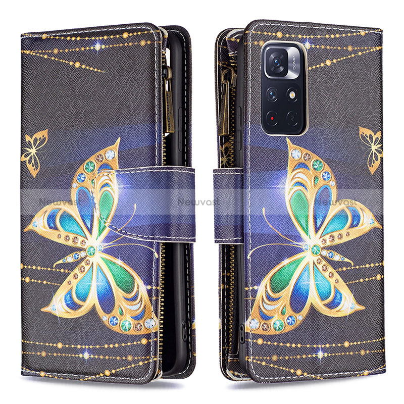 Leather Case Stands Fashionable Pattern Flip Cover Holder B04F for Xiaomi Redmi Note 11S 5G