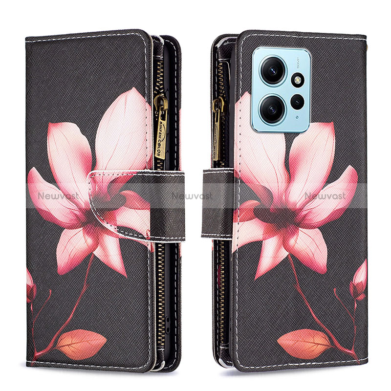 Leather Case Stands Fashionable Pattern Flip Cover Holder B04F for Xiaomi Redmi Note 12 4G