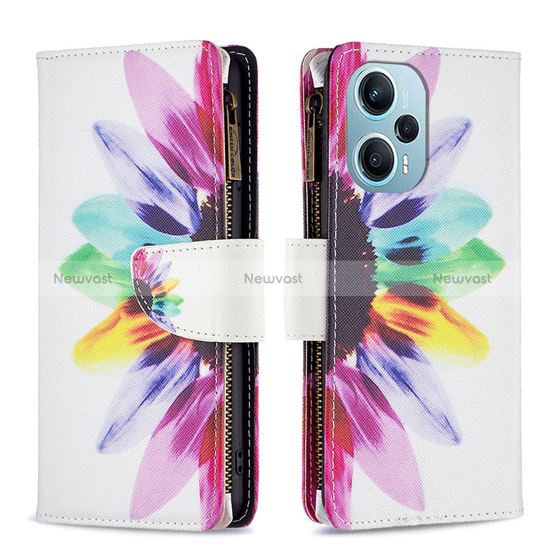 Leather Case Stands Fashionable Pattern Flip Cover Holder B04F for Xiaomi Redmi Note 12 Turbo 5G