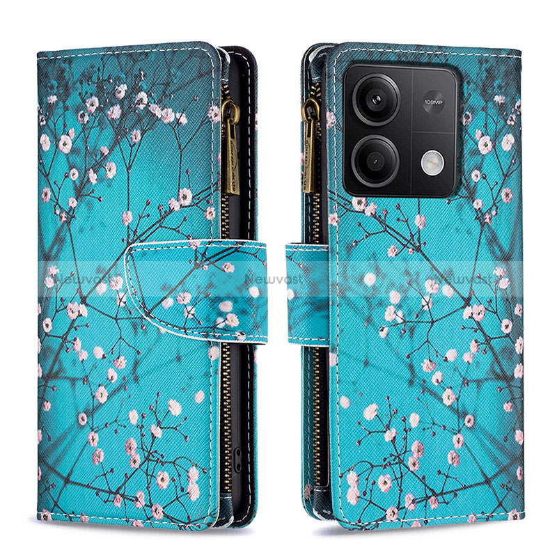 Leather Case Stands Fashionable Pattern Flip Cover Holder B04F for Xiaomi Redmi Note 13 5G