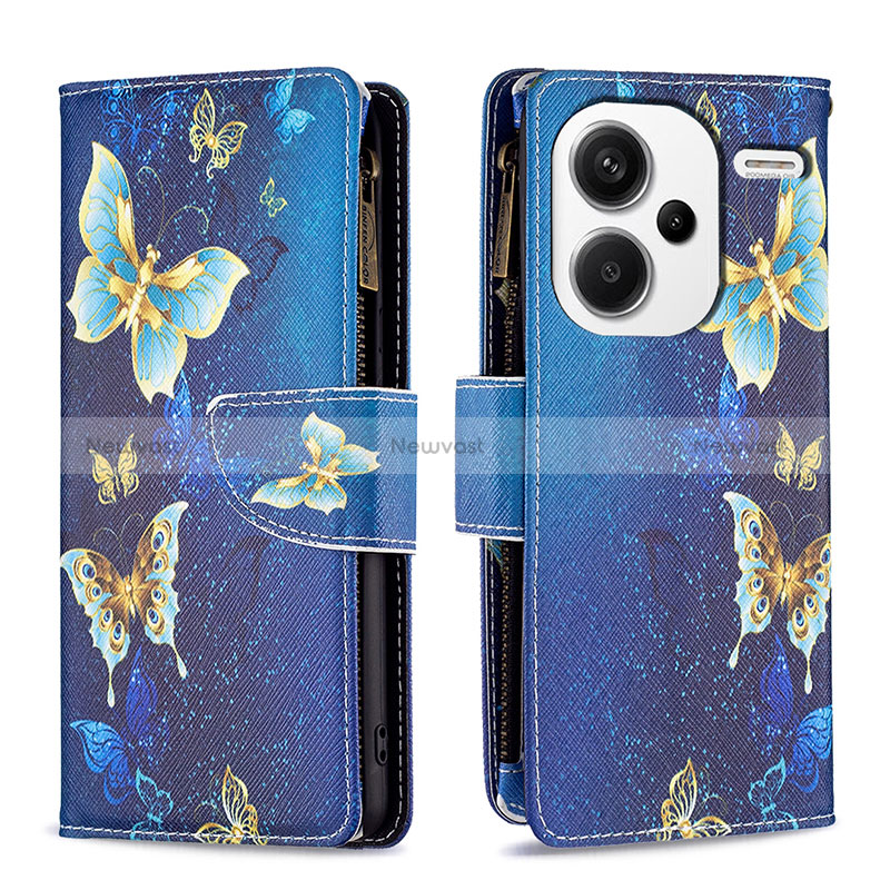 Leather Case Stands Fashionable Pattern Flip Cover Holder B04F for Xiaomi Redmi Note 13 Pro+ Plus 5G