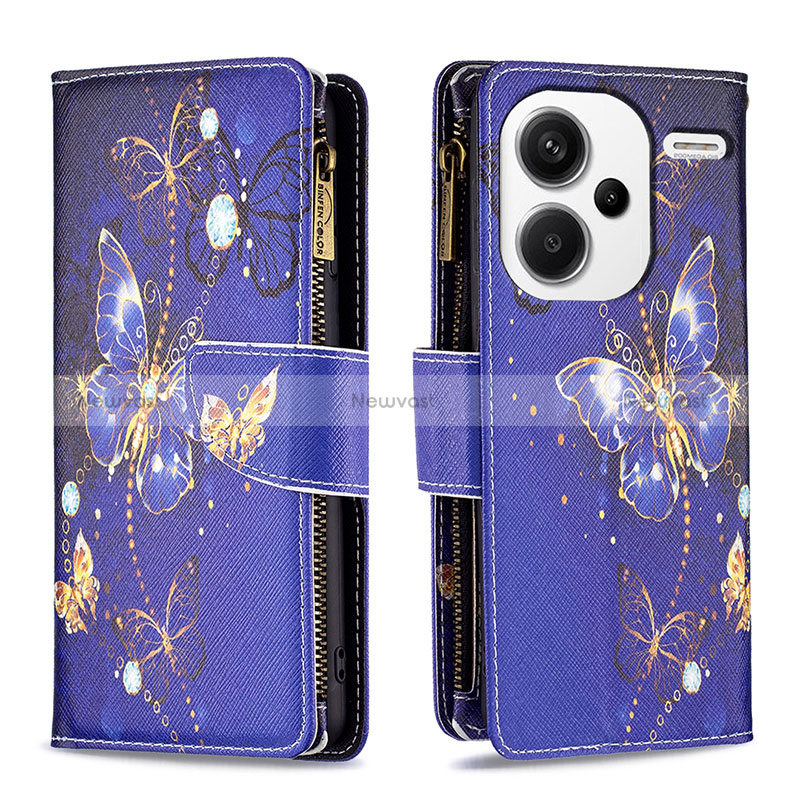 Leather Case Stands Fashionable Pattern Flip Cover Holder B04F for Xiaomi Redmi Note 13 Pro+ Plus 5G