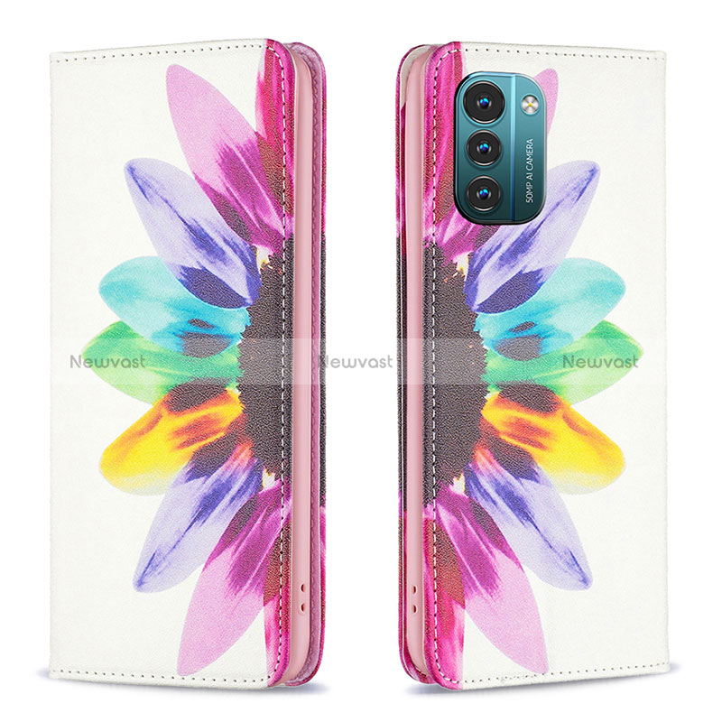 Leather Case Stands Fashionable Pattern Flip Cover Holder B05F for Nokia G11