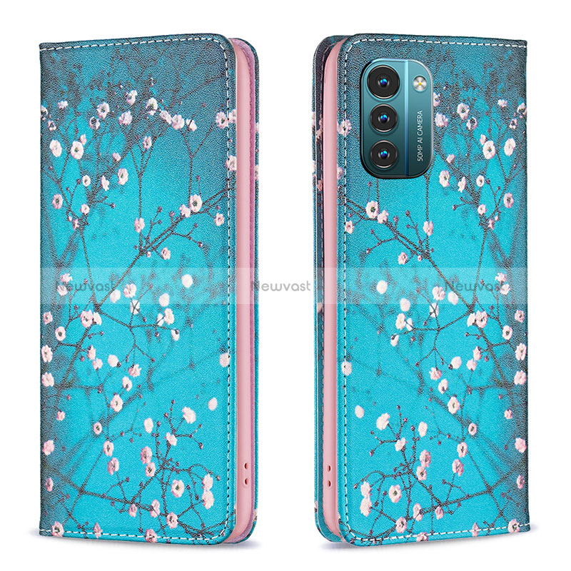 Leather Case Stands Fashionable Pattern Flip Cover Holder B05F for Nokia G11