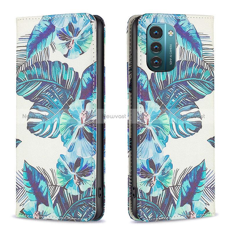 Leather Case Stands Fashionable Pattern Flip Cover Holder B05F for Nokia G11