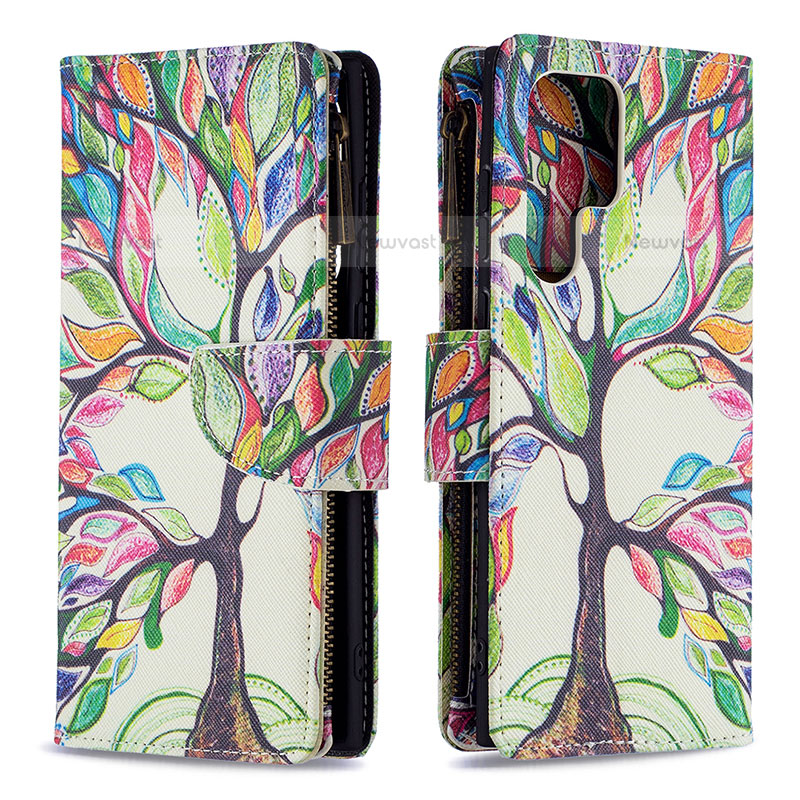 Leather Case Stands Fashionable Pattern Flip Cover Holder B05F for Samsung Galaxy S23 Ultra 5G Mixed