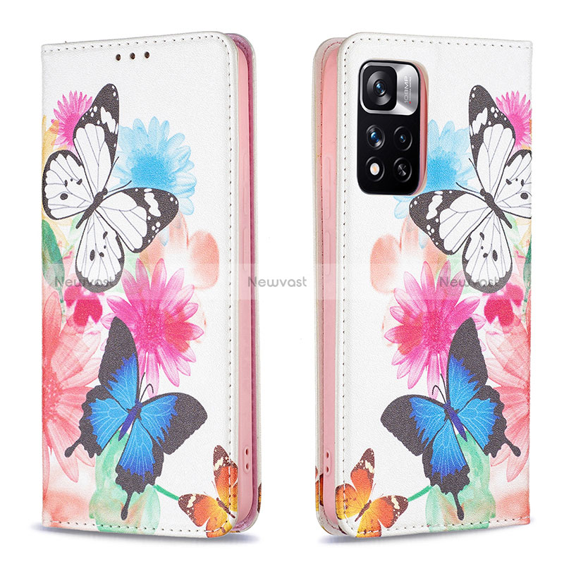 Leather Case Stands Fashionable Pattern Flip Cover Holder B05F for Xiaomi Mi 11i 5G (2022) Colorful