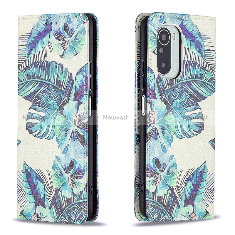 Leather Case Stands Fashionable Pattern Flip Cover Holder B05F for Xiaomi Mi 11X Pro 5G Green