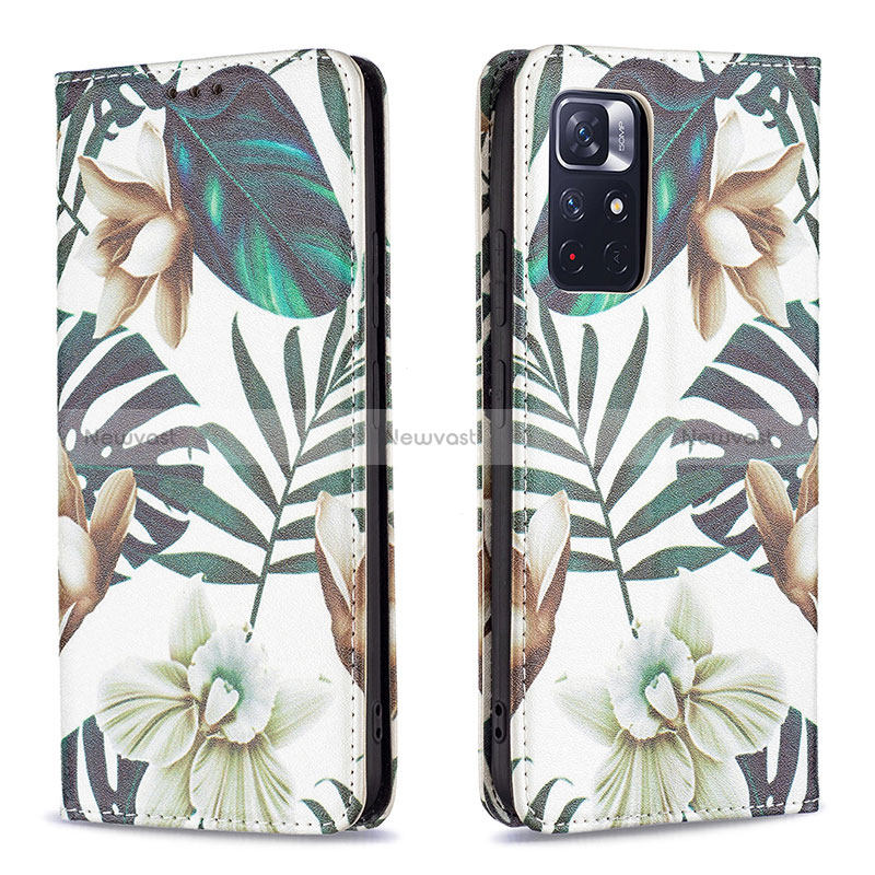 Leather Case Stands Fashionable Pattern Flip Cover Holder B05F for Xiaomi Poco M4 Pro 5G