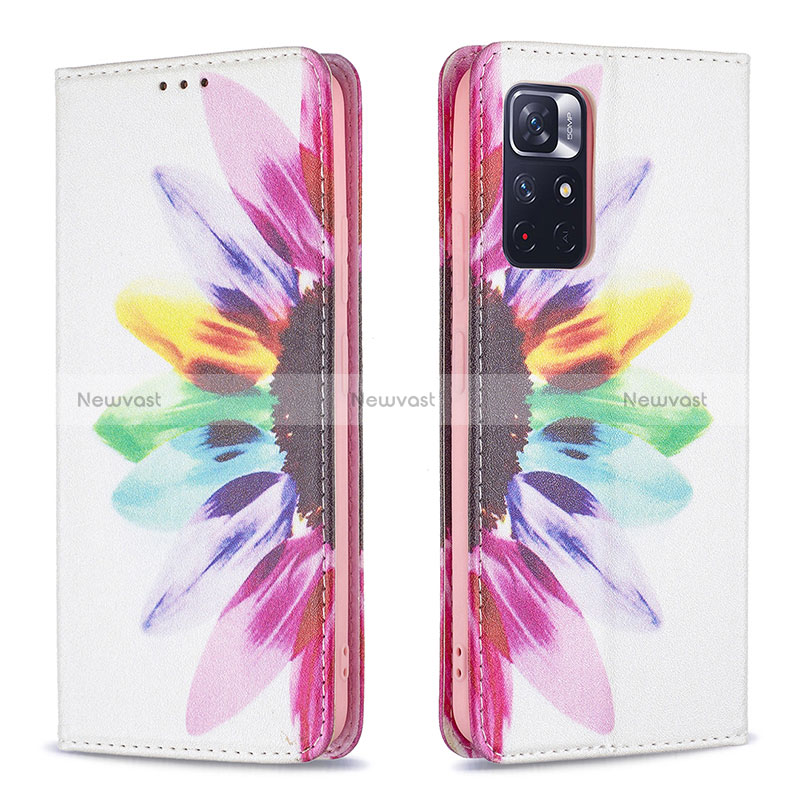 Leather Case Stands Fashionable Pattern Flip Cover Holder B05F for Xiaomi Poco M4 Pro 5G