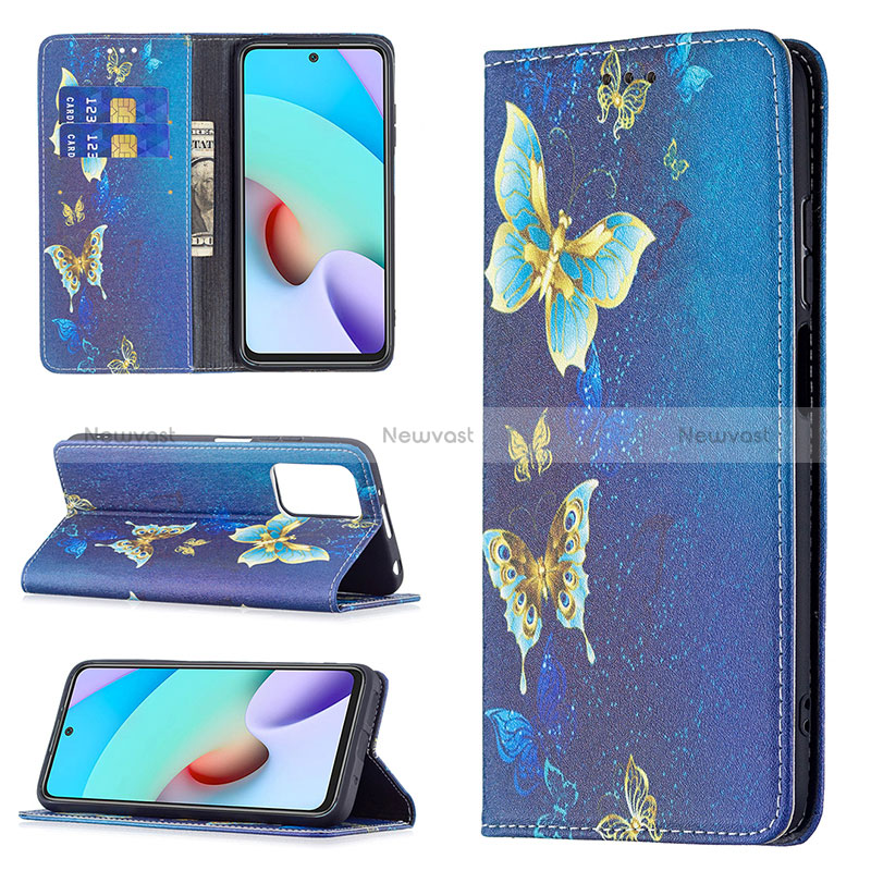 Leather Case Stands Fashionable Pattern Flip Cover Holder B05F for Xiaomi Redmi 10 (2022)