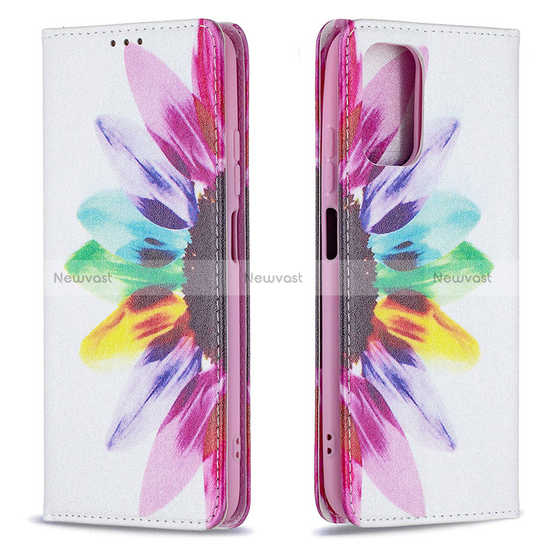 Leather Case Stands Fashionable Pattern Flip Cover Holder B05F for Xiaomi Redmi Note 10 4G