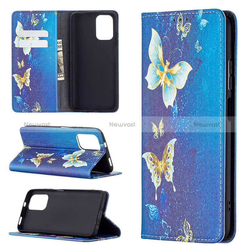 Leather Case Stands Fashionable Pattern Flip Cover Holder B05F for Xiaomi Redmi Note 10 4G