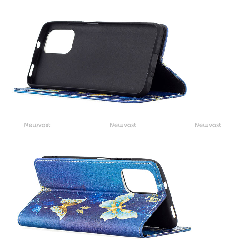 Leather Case Stands Fashionable Pattern Flip Cover Holder B05F for Xiaomi Redmi Note 10 4G