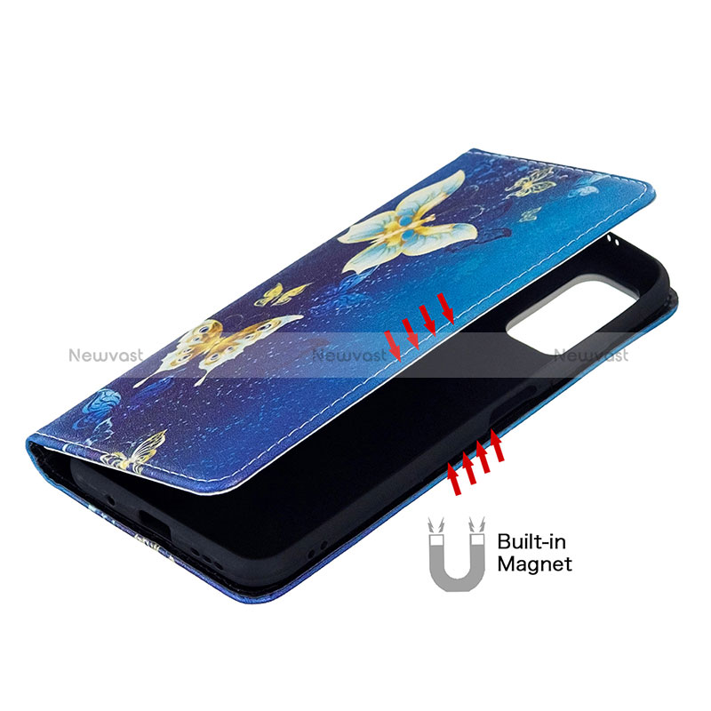 Leather Case Stands Fashionable Pattern Flip Cover Holder B05F for Xiaomi Redmi Note 10 5G