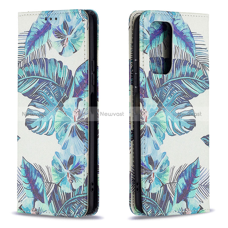 Leather Case Stands Fashionable Pattern Flip Cover Holder B05F for Xiaomi Redmi Note 10 Pro 4G Sky Blue