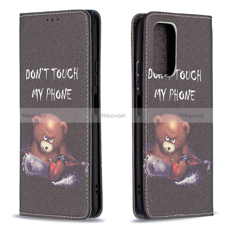 Leather Case Stands Fashionable Pattern Flip Cover Holder B05F for Xiaomi Redmi Note 10 Pro Max