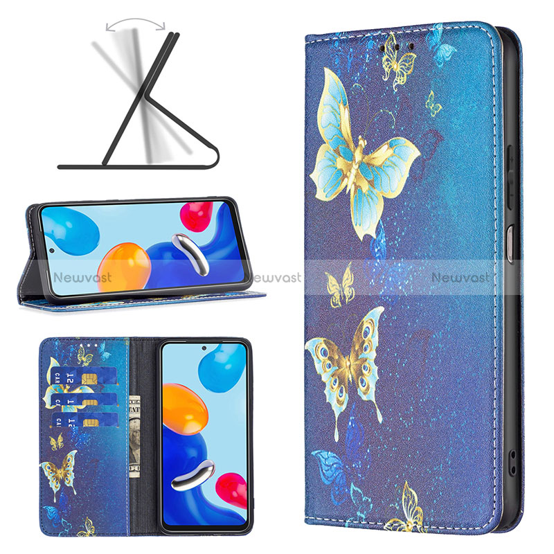 Leather Case Stands Fashionable Pattern Flip Cover Holder B05F for Xiaomi Redmi Note 11 4G (2022)