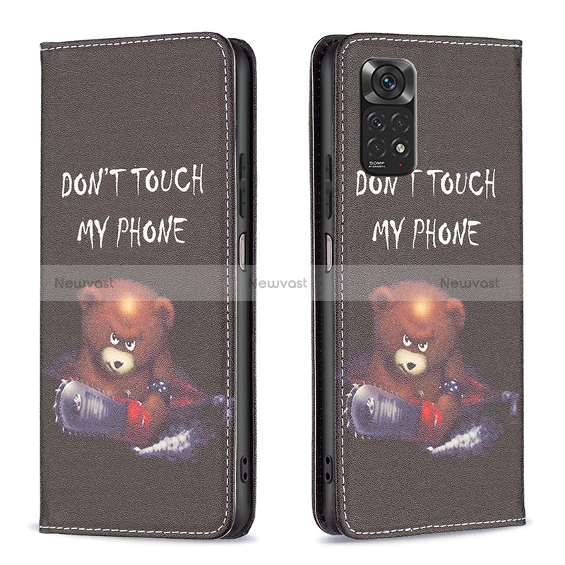 Leather Case Stands Fashionable Pattern Flip Cover Holder B05F for Xiaomi Redmi Note 11 4G (2022)