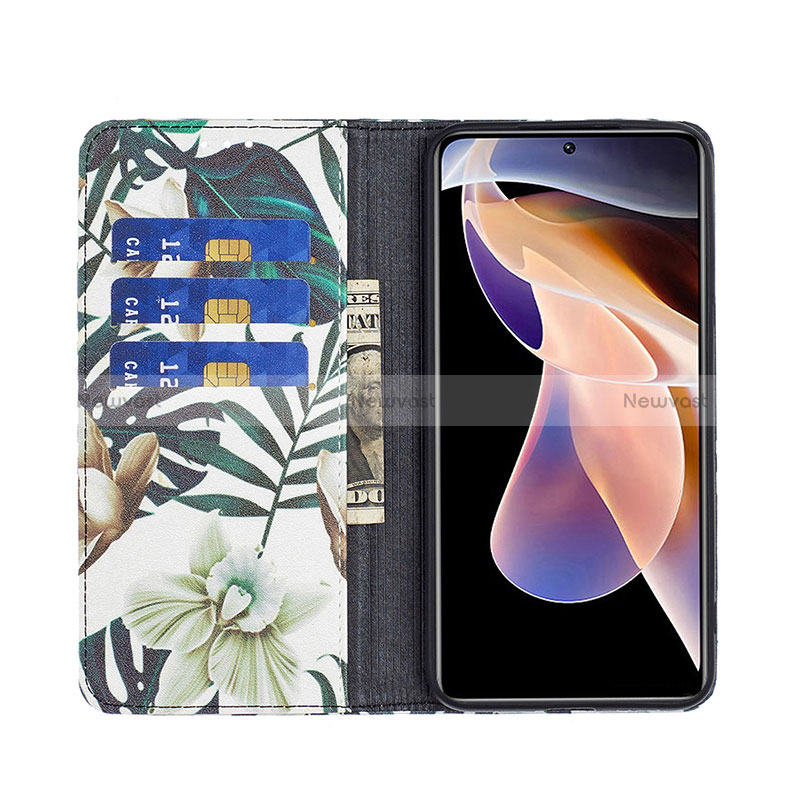 Leather Case Stands Fashionable Pattern Flip Cover Holder B05F for Xiaomi Redmi Note 11 Pro+ Plus 5G