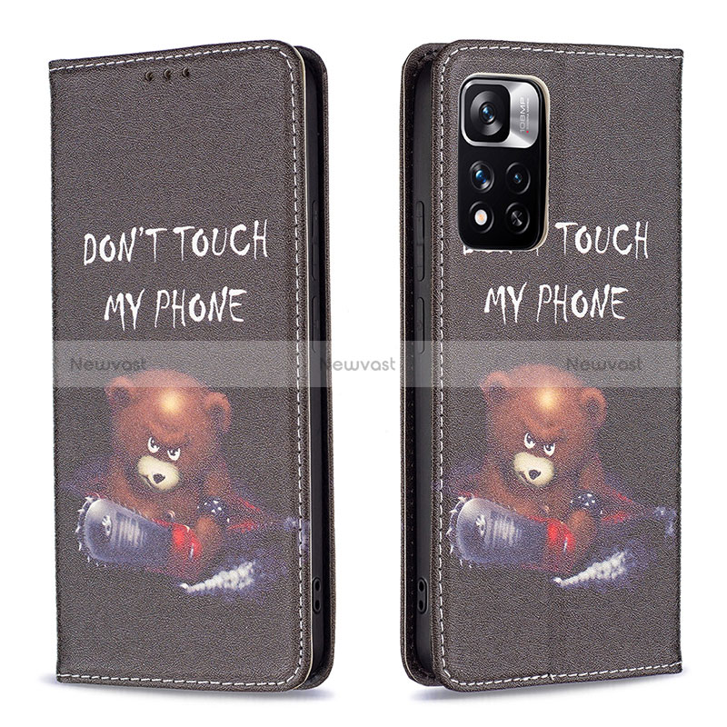 Leather Case Stands Fashionable Pattern Flip Cover Holder B05F for Xiaomi Redmi Note 11 Pro+ Plus 5G