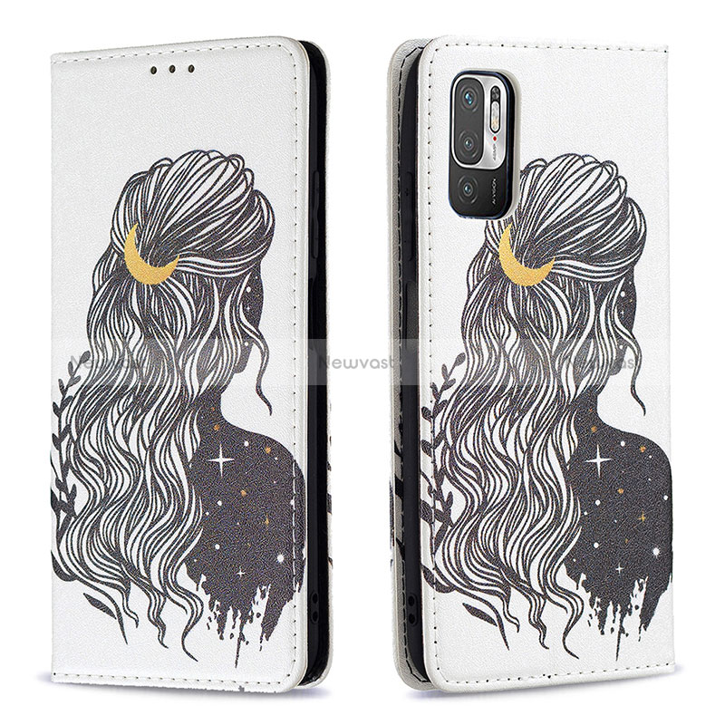 Leather Case Stands Fashionable Pattern Flip Cover Holder B05F for Xiaomi Redmi Note 11 SE 5G