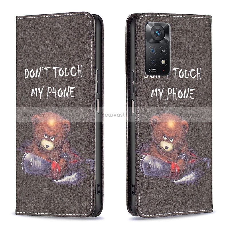 Leather Case Stands Fashionable Pattern Flip Cover Holder B05F for Xiaomi Redmi Note 12 Pro 4G