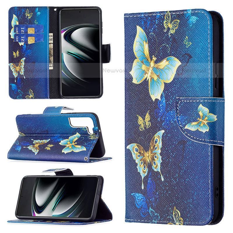 Leather Case Stands Fashionable Pattern Flip Cover Holder B09F for Samsung Galaxy S21 5G