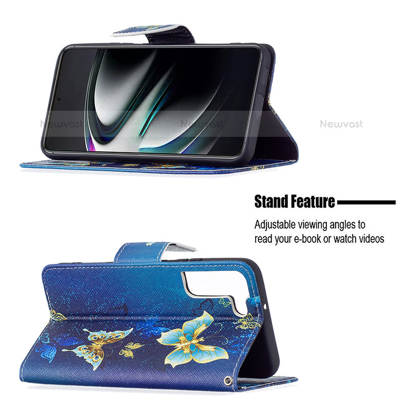 Leather Case Stands Fashionable Pattern Flip Cover Holder B09F for Samsung Galaxy S21 5G