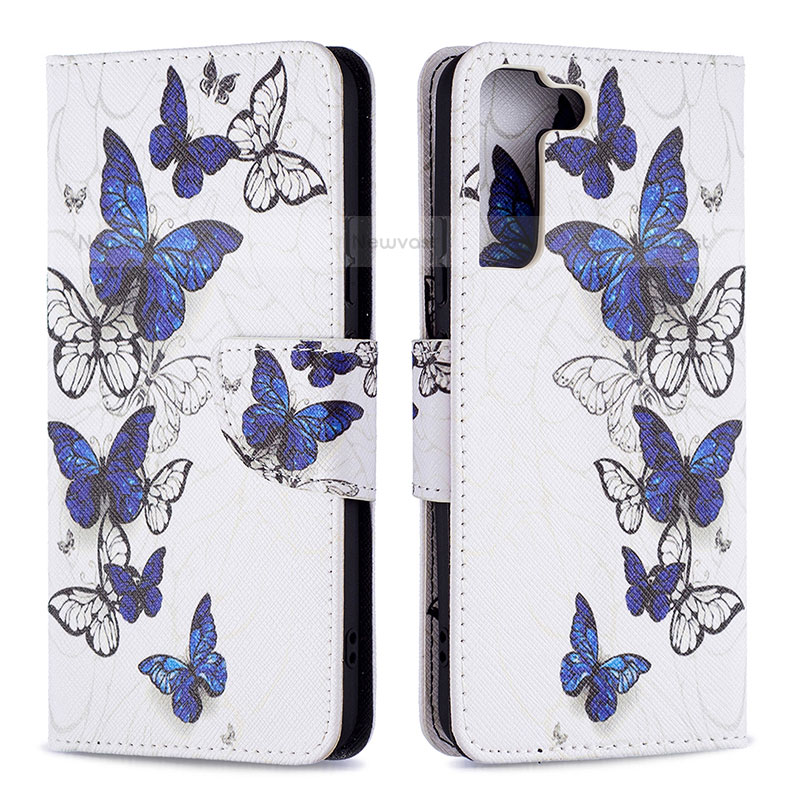 Leather Case Stands Fashionable Pattern Flip Cover Holder B09F for Samsung Galaxy S21 FE 5G