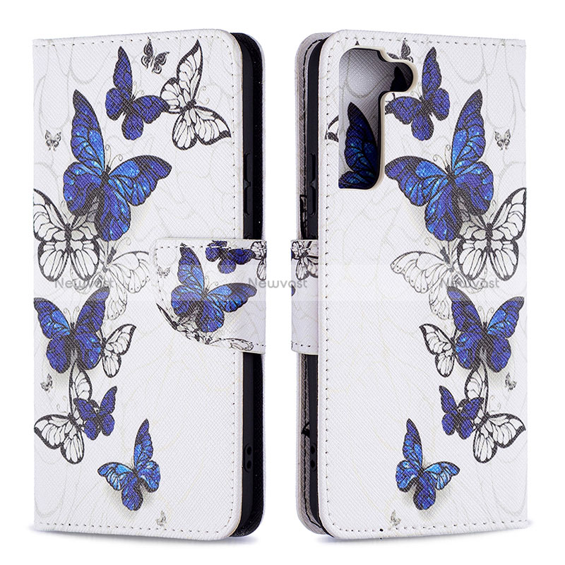 Leather Case Stands Fashionable Pattern Flip Cover Holder B09F for Samsung Galaxy S24 5G