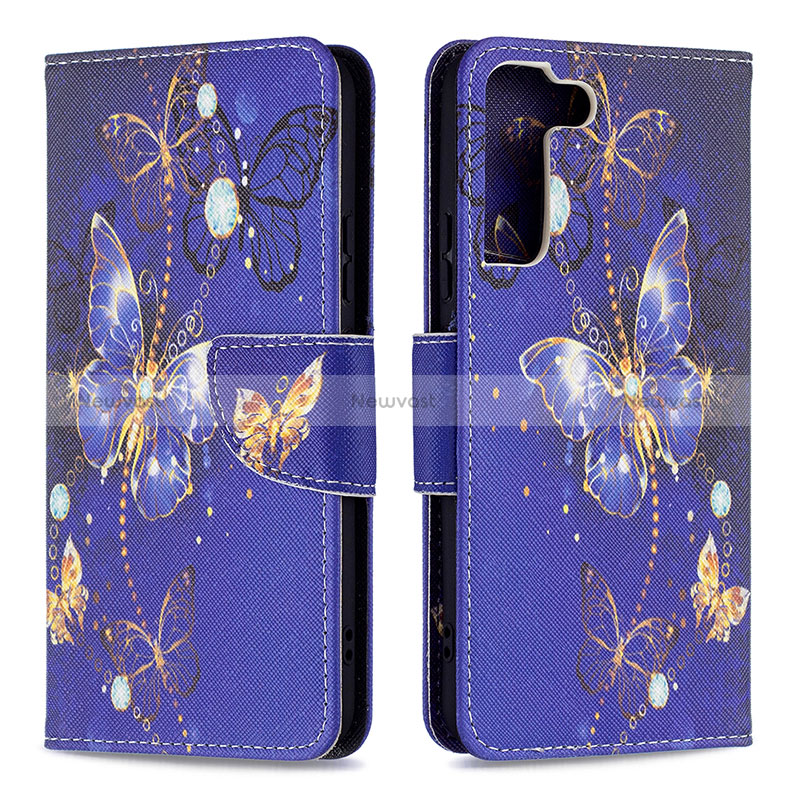 Leather Case Stands Fashionable Pattern Flip Cover Holder B09F for Samsung Galaxy S24 5G