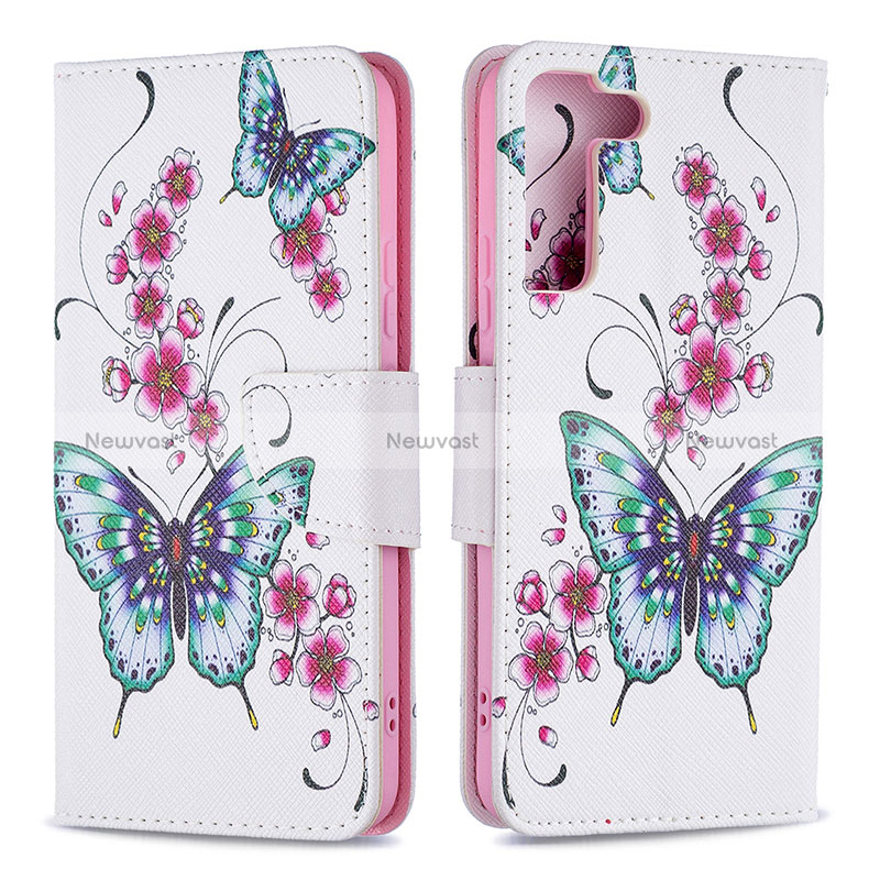 Leather Case Stands Fashionable Pattern Flip Cover Holder B09F for Samsung Galaxy S24 5G Colorful