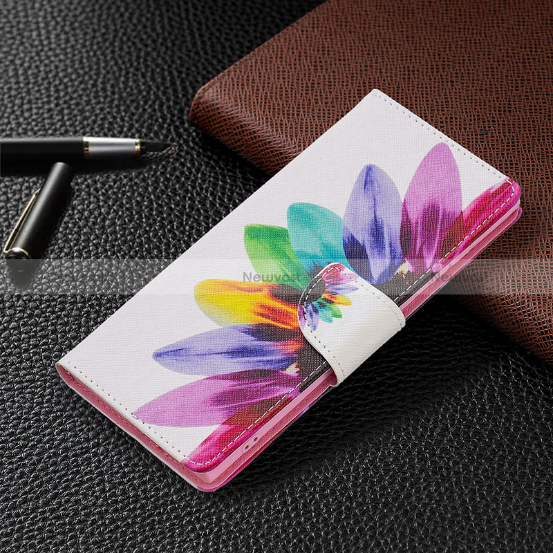 Leather Case Stands Fashionable Pattern Flip Cover Holder B09F for Samsung Galaxy S24 Ultra 5G