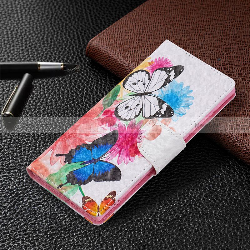 Leather Case Stands Fashionable Pattern Flip Cover Holder B09F for Samsung Galaxy S24 Ultra 5G