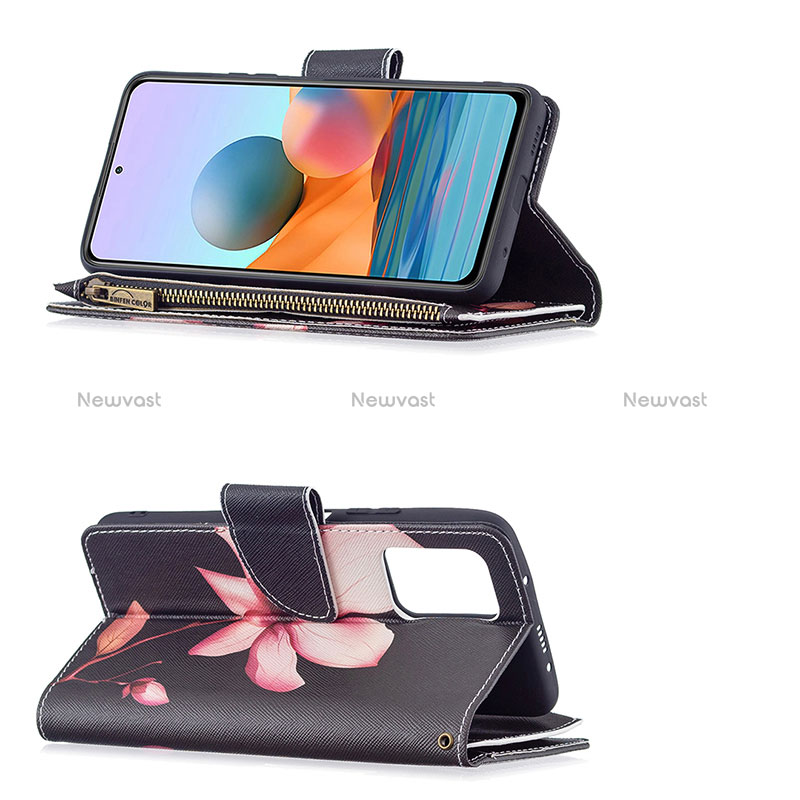 Leather Case Stands Fashionable Pattern Flip Cover Holder BF3 for Xiaomi Redmi Note 10 Pro 4G