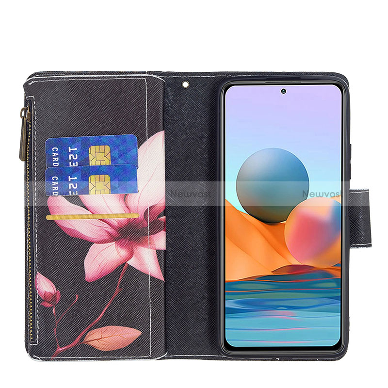 Leather Case Stands Fashionable Pattern Flip Cover Holder BF3 for Xiaomi Redmi Note 10 Pro 4G