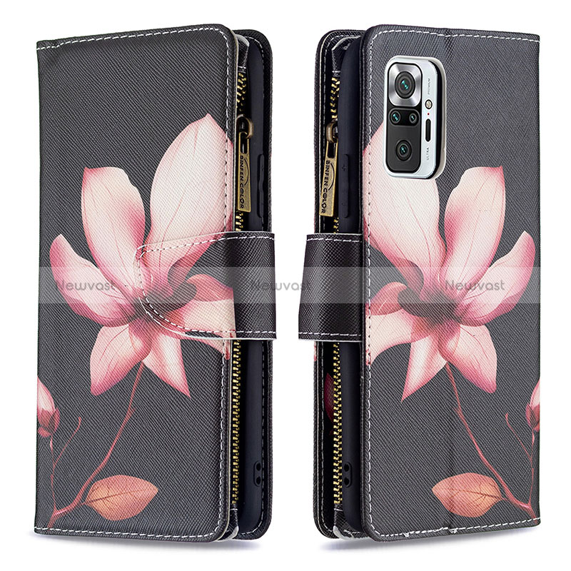 Leather Case Stands Fashionable Pattern Flip Cover Holder BF3 for Xiaomi Redmi Note 10 Pro 4G