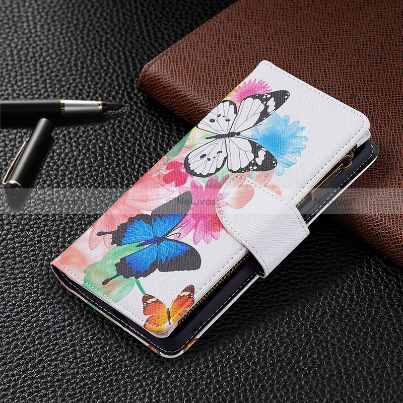 Leather Case Stands Fashionable Pattern Flip Cover Holder BF3 for Xiaomi Redmi Note 10 Pro 4G Colorful