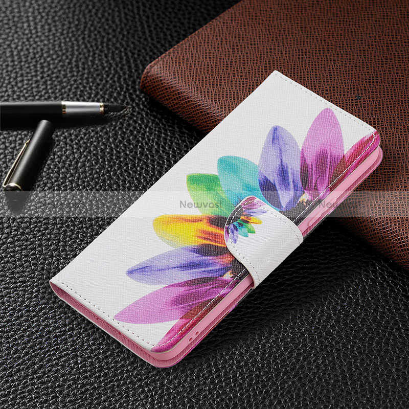 Leather Case Stands Fashionable Pattern Flip Cover Holder BF4 for Xiaomi Redmi Note 10 Pro 4G