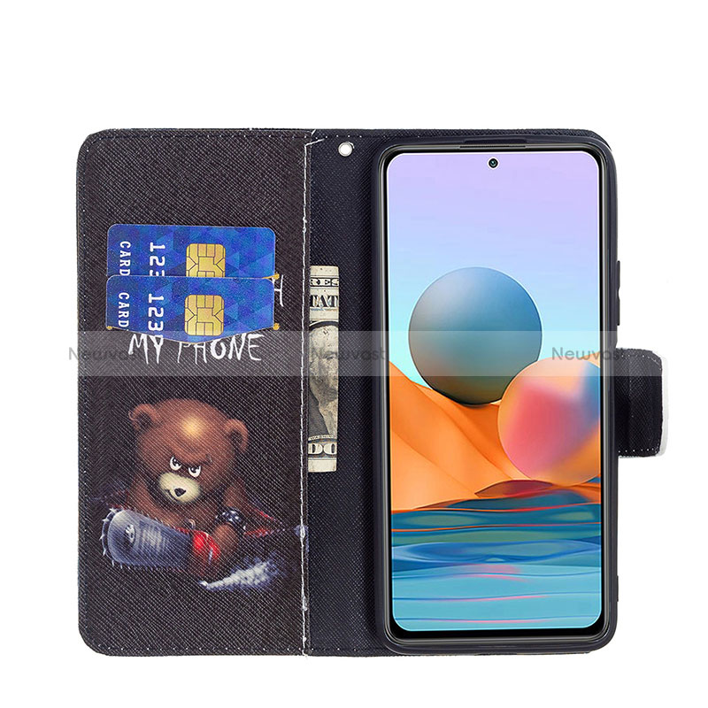 Leather Case Stands Fashionable Pattern Flip Cover Holder BF4 for Xiaomi Redmi Note 10 Pro Max