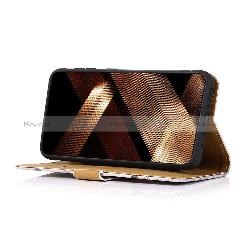 Leather Case Stands Fashionable Pattern Flip Cover Holder D02Y for Motorola Moto E13