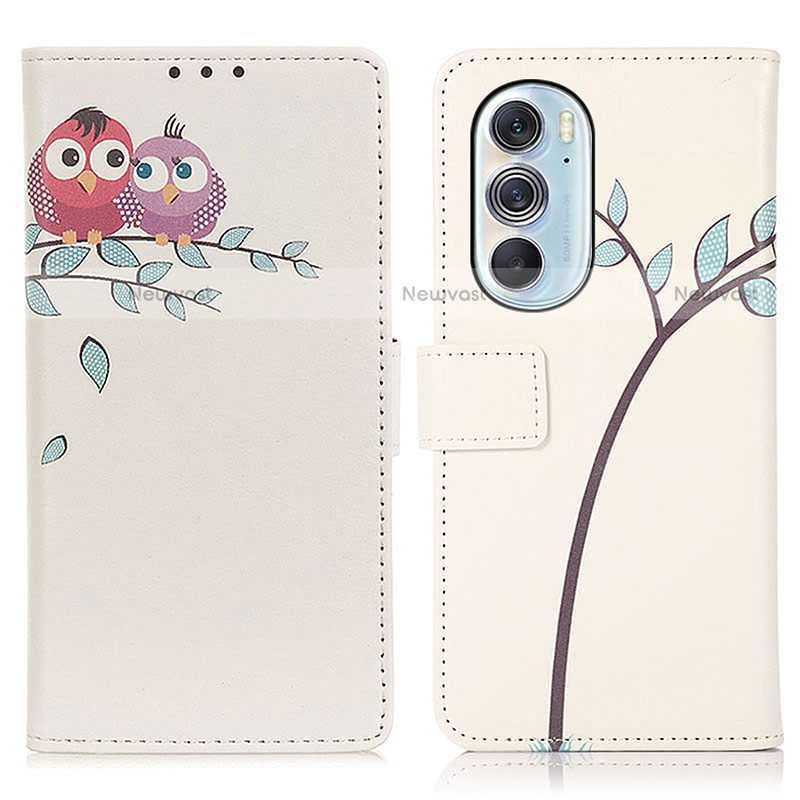 Leather Case Stands Fashionable Pattern Flip Cover Holder D02Y for Motorola Moto Edge 30 Pro 5G