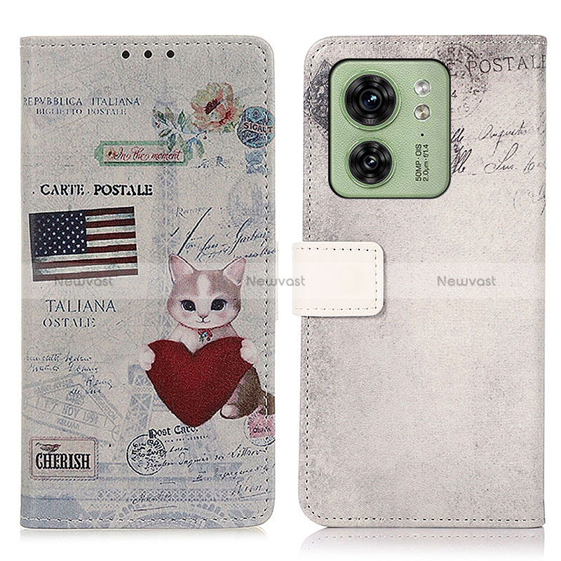 Leather Case Stands Fashionable Pattern Flip Cover Holder D02Y for Motorola Moto Edge 40 5G