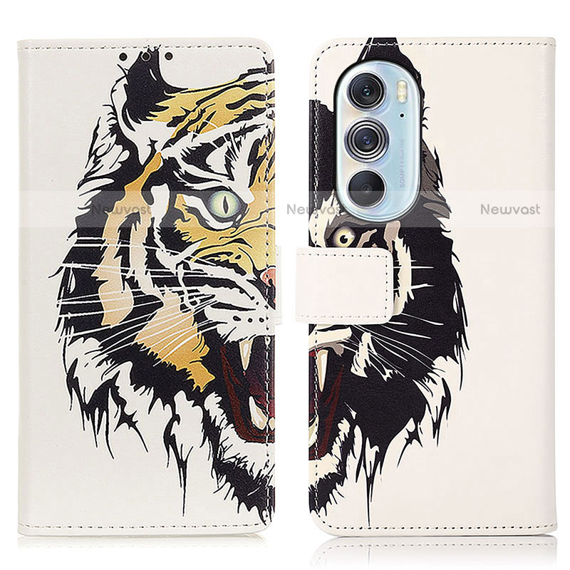 Leather Case Stands Fashionable Pattern Flip Cover Holder D02Y for Motorola Moto Edge X30 5G