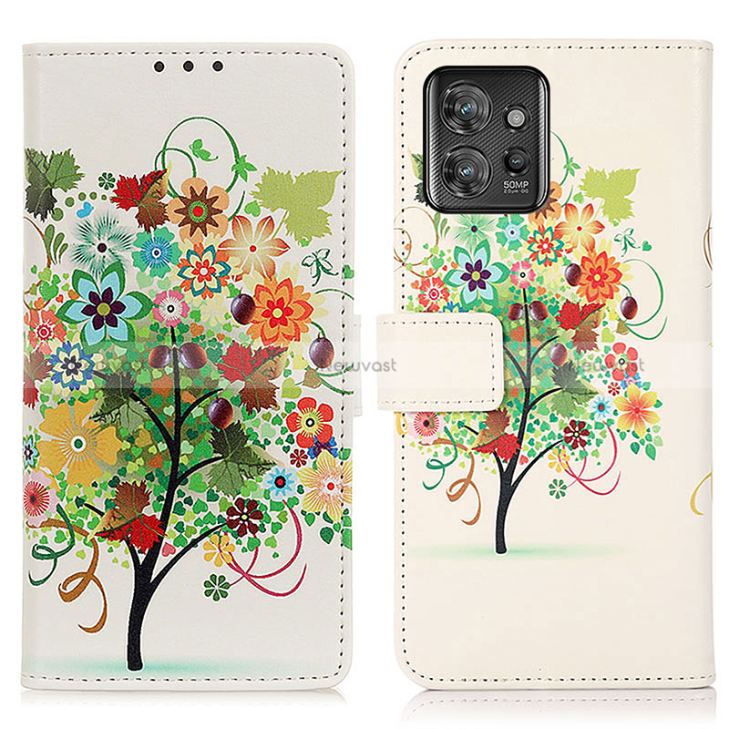 Leather Case Stands Fashionable Pattern Flip Cover Holder D02Y for Motorola ThinkPhone 5G