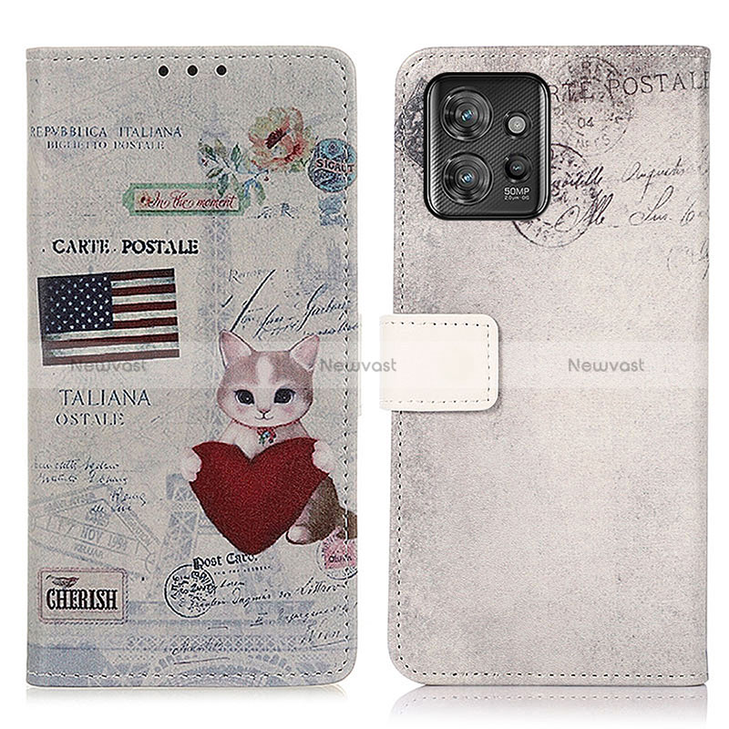 Leather Case Stands Fashionable Pattern Flip Cover Holder D02Y for Motorola ThinkPhone 5G