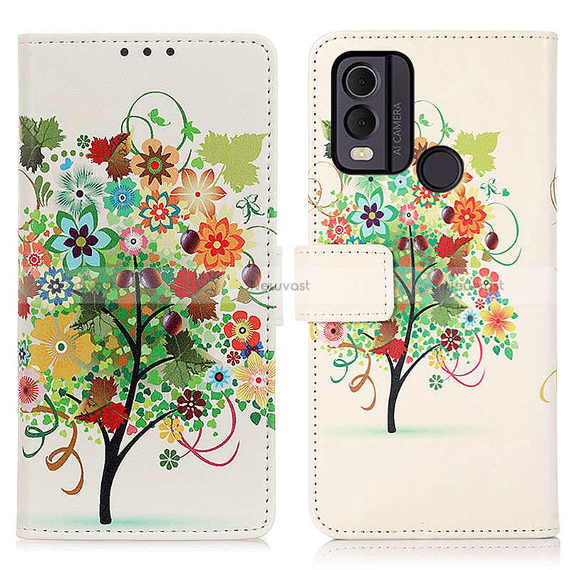 Leather Case Stands Fashionable Pattern Flip Cover Holder D02Y for Nokia C22