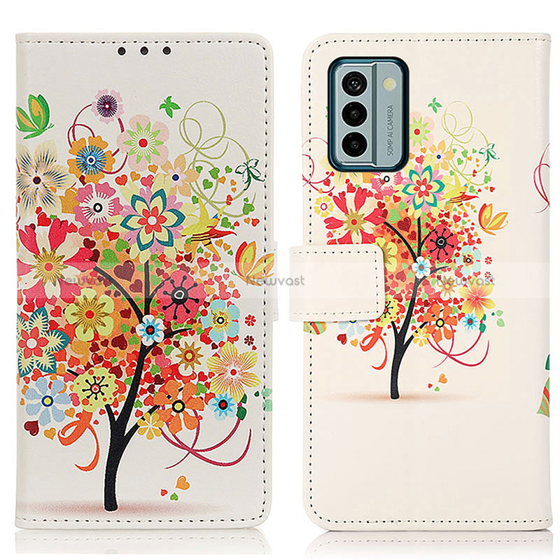 Leather Case Stands Fashionable Pattern Flip Cover Holder D02Y for Nokia G22